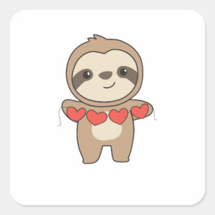 Sleuf voor Valentijnsdag kalveren met hart Vierkante Sticker