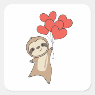 Sleuf voor Valentijnsdag kalveren met hart Vierkante Sticker
