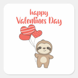 Sleuf voor Valentijnsdag kalveren met hart Vierkante Sticker