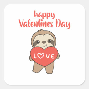 Sleuf voor Valentijnsdag kalveren met hart Vierkante Sticker