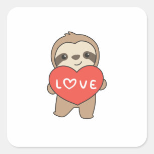 Sleuf voor Valentijnsdag kalveren met hart Vierkante Sticker