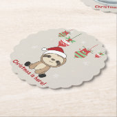 Sleuf voor wintersneeuwen met gladde Kerstmis, pap Kartonnen Onderzetters (Gekanteld)