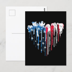 Sleuf Waterverf T-Shirt Cute Animal Blue Briefkaart