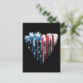 Sleuf Waterverf T-Shirt Cute Animal Blue Briefkaart (Staand voorkant)