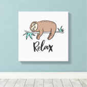 Sleuf zegt: Ontspan Canvas Afdruk (Insitu (Houten vloer))