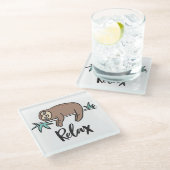 Sleuf zegt: Ontspan Glazen Onderzetter (Schuin)