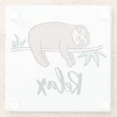 Sleuf zegt: Ontspan Glazen Onderzetter (Achterkant)