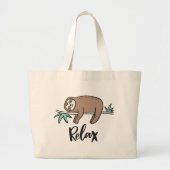 Sleuf zegt: Ontspan Grote Tote Bag (Voorkant)