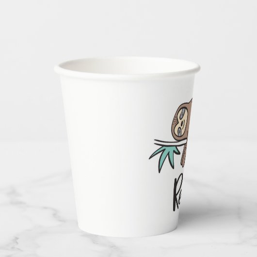 Sleuf zegt: Ontspan Papieren Bekers (Voorkant)