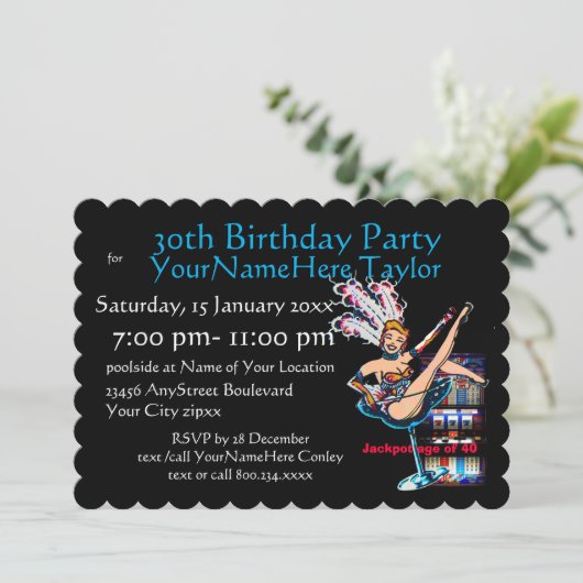 Sleufmachine 30e verjaardag kaart (Staand voorkant)