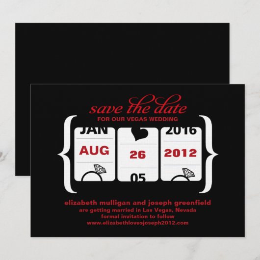 Sleufmachine Bewaar de Datum - Trouwen Save The Date (Voorkant / Achterkant)
