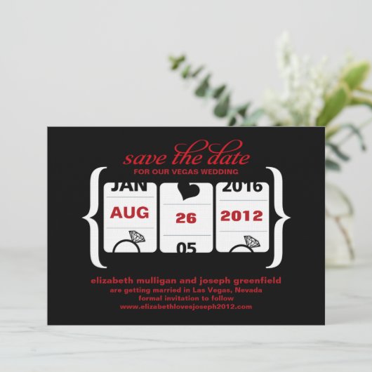 Sleufmachine Bewaar de Datum - Trouwen Save The Date (Staand voorkant)