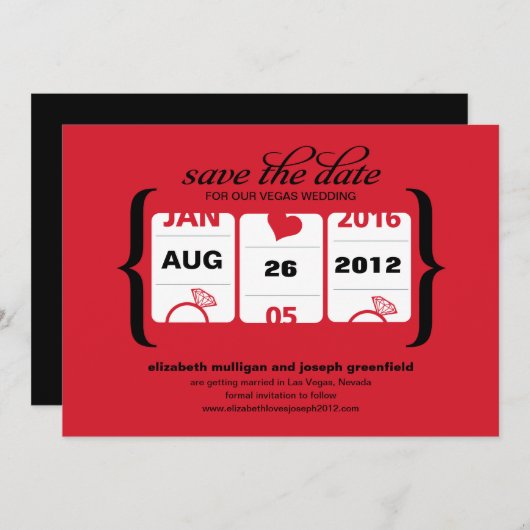 Sleufmachine Trouwdatum - Huwelijk Save The Date (Voorkant / Achterkant)