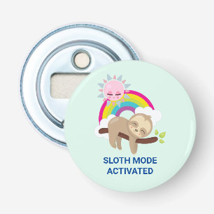 Sleufmodus geactiveerd Funny Illustratie Button Flesopener