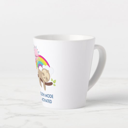 Sleufmodus geactiveerd Funny Illustratie Latte Mok (Rechterhoek)