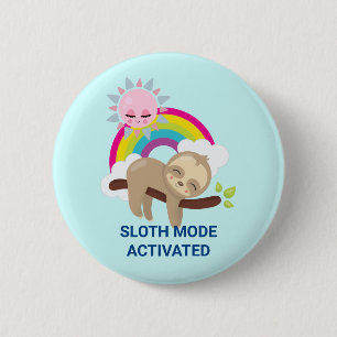 Sleufmodus geactiveerd Funny Illustratie Ronde Button 5,7 Cm