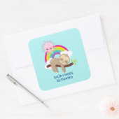 Sleufmodus geactiveerd Funny Illustratie Vierkante Sticker (Envelop)