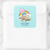 Sleufmodus geactiveerd Funny Illustratie Vierkante Sticker (Tas)