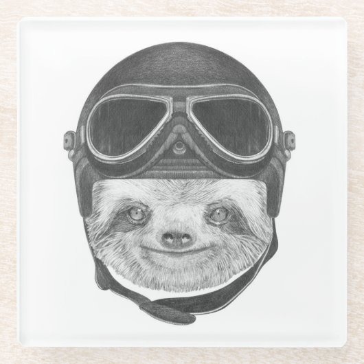 Sleufportret |  Helmet Glazen Onderzetter (Voorkant)