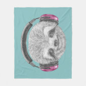 Sleufportret | Hoofdtelefoons dragen Fleece Deken (Voorkant)
