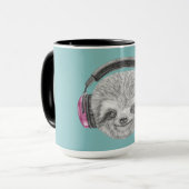 Sleufportret | Hoofdtelefoons dragen Mok (Voorkant links)