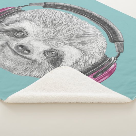 Sleufportret | Hoofdtelefoons dragen Sherpa Deken (3/4)