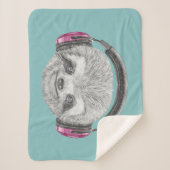 Sleufportret | Hoofdtelefoons dragen Sherpa Deken (Voorkant)