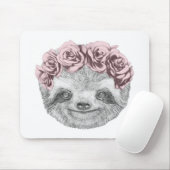 Sleufportret | Kop van Floral Muismat (Met muis)