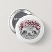 Sleufportret | Kop van Floral Ronde Button 5,7 Cm (Voorkant /achterkant)