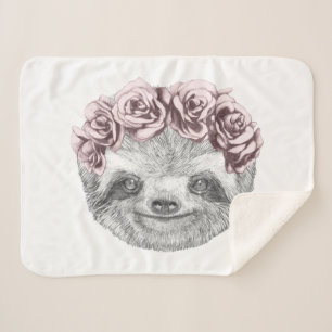 Sleufportret   Kop van Floral Sherpa Deken