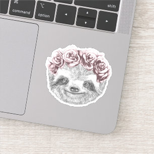Sleufportret   Kop van Floral Sticker