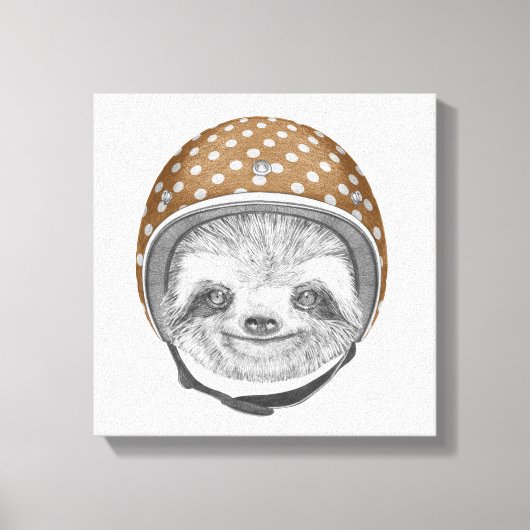 Sleufportret | Motorfiethelm Canvas Afdruk (Voorkant)