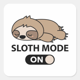 Sleufstand ingeschakeld vierkante sticker