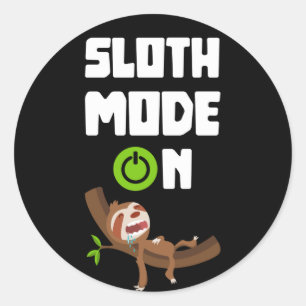 Sleufstand op slaapscherm ronde sticker
