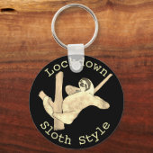 Sleufstijl vergrendelen Lazy Chilling Animal Art Sleutelhanger (Voorkant)