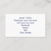 Sleuftreklichtfoto #1 Blauw Visitekaartje (Achterkant)