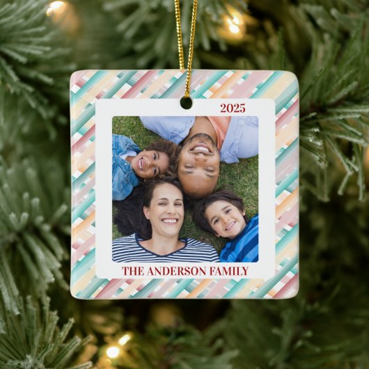 Sleupserie kerstWaterverf Foto Keramisch Ornament (Boom)