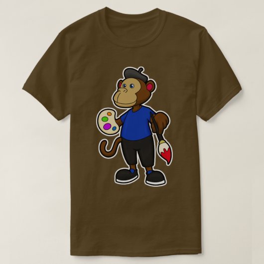 Sleutel als Schilder met de Borstel van de Verf T-shirt (Design voorkant)