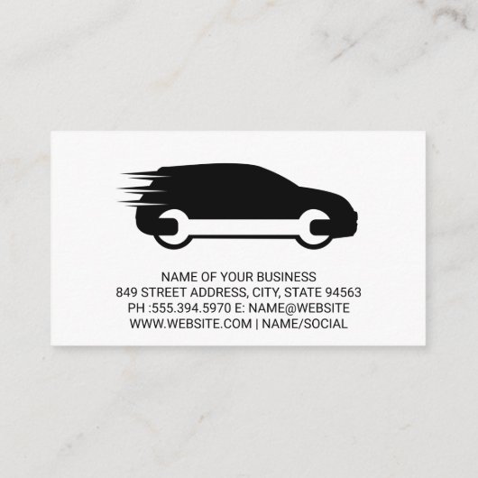 Sleutel Auto | Auto Diensten | Motorruimte | QR Co Visitekaartje (Achterkant)