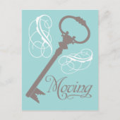  sleutel bewegende Briefkaarten Blauwgroen (Voorkant)