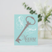  sleutel bewegende Briefkaarten Blauwgroen (Staand voorkant)