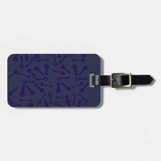 Sleutel Blauw Patroon Product Bagagelabel (Voorkant horizontaal)