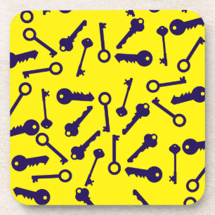 Sleutel Blauw Patroon Product Bier Onderzetter