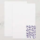 Sleutel Blauw Patroon Product Briefpapier (Voorkant / Achterkant)