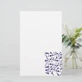Sleutel Blauw Patroon Product Briefpapier (Staand voorkant)