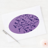 Sleutel Blauw Patroon Product Ovale Sticker (Envelop)