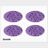 Sleutel Blauw Patroon Product Ovale Sticker (Vel)