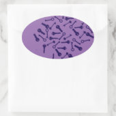 Sleutel Blauw Patroon Product Ovale Sticker (Tas)
