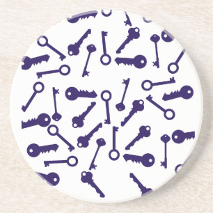 Sleutel Blauw Patroon Product Zandsteen Onderzetter