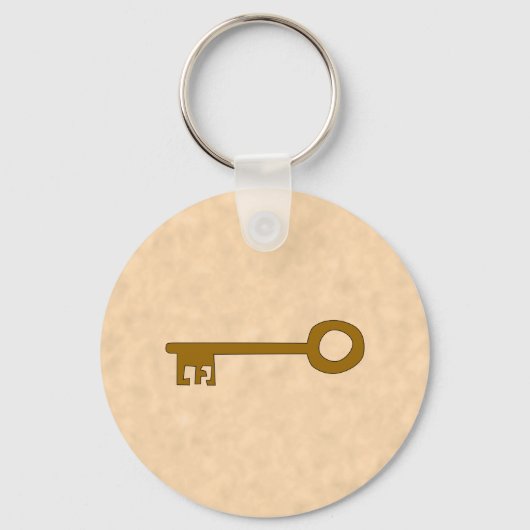 Sleutel. Bruine sleutel voor het effect van perkam Sleutelhanger (Voorkant)
